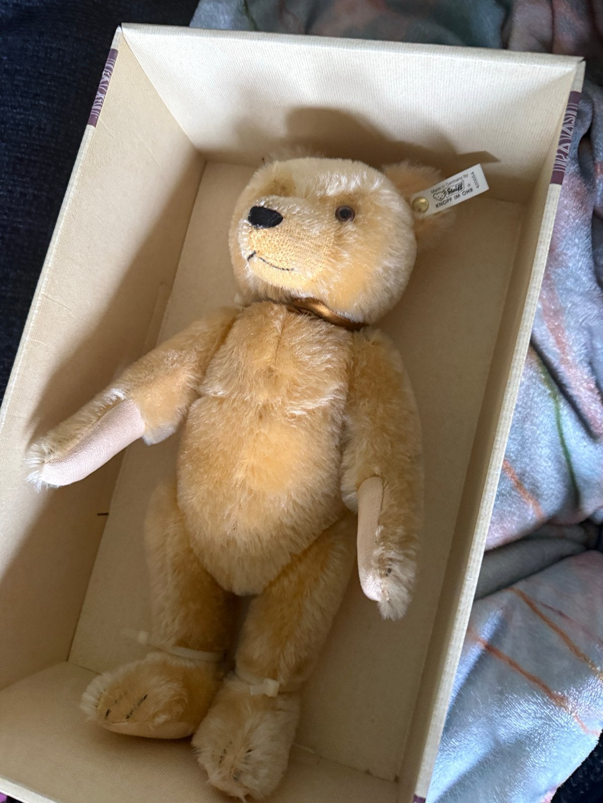 **Zeer mooie steiff beer met doos**, Ophalen of Verzenden