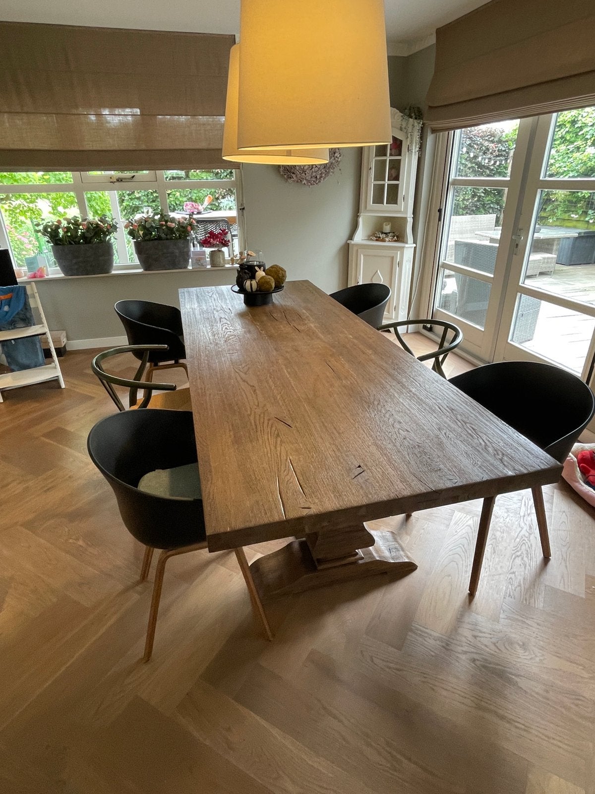Klooster eettafel, Ophalen, Eikenhout, 200 cm of meer, 50 tot 100 cm