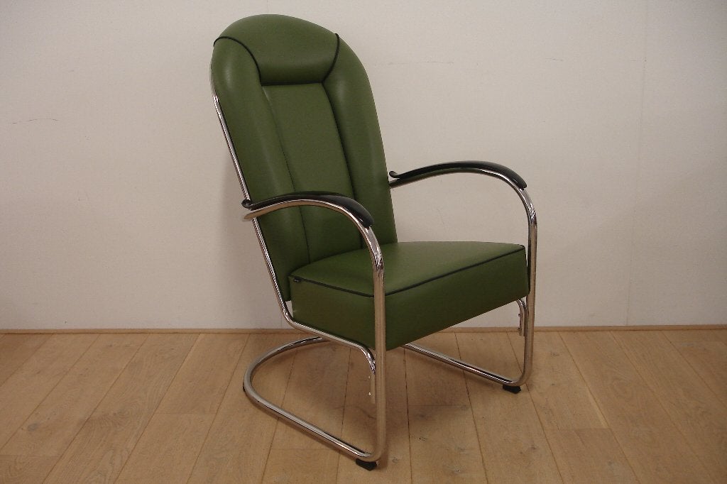 Gispen AA fauteuil LEER Showmodel
