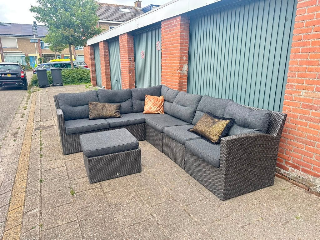 prachtige Loungeset, Tuin en Terras, Tuinsets en Loungesets, Zo goed als nieuw, Loungeset, Wicker, 6 zitplaatsen, Bank, Bijzettafel