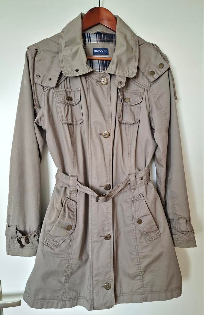 Dames Trenchcoat Biaggini Charles Vögele, Kleding | Dames, Maat 38/40 (M), Beige, Ophalen of Verzenden, Gedragen