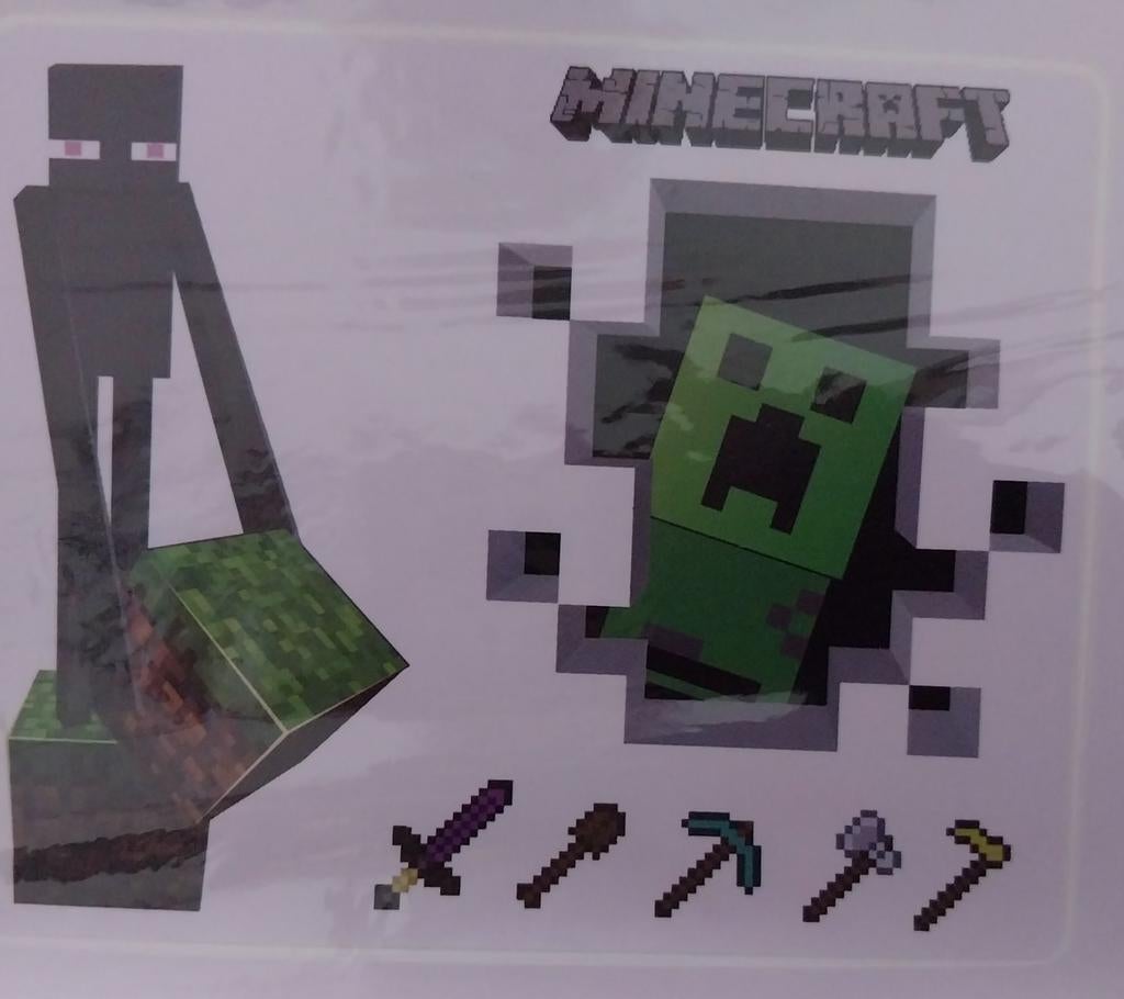 Minecraft muursticker 50x69cm - Nieuw!, Ophalen