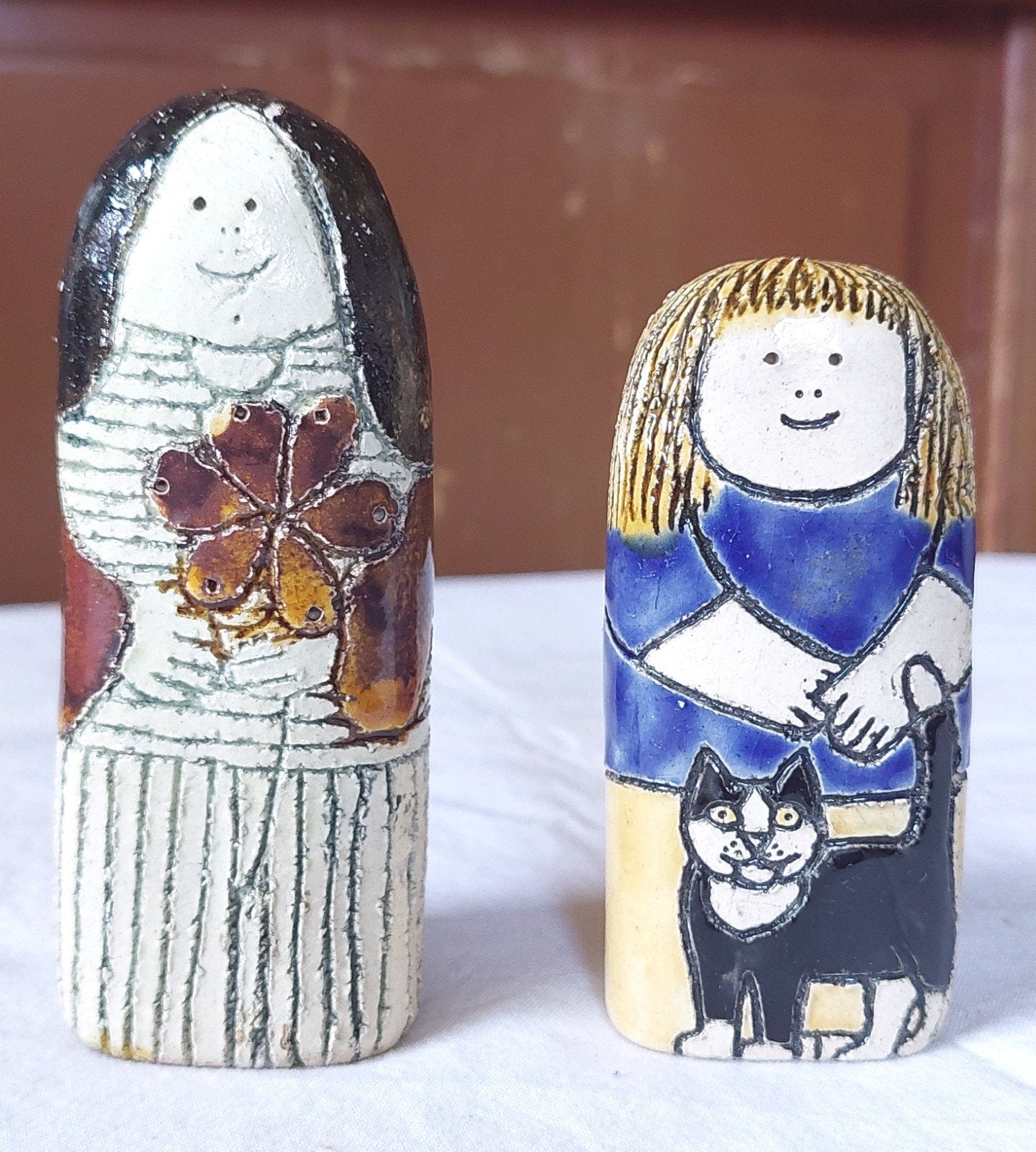 Irene Maas Nr 279 & 166 keramiek pop kunstwerk, Ophalen of Verzenden