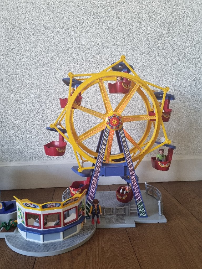 Playmobil Kermis met verlichting en elektrische aandrijving, Ophalen of Verzenden, Zo goed als nieuw, Complete set