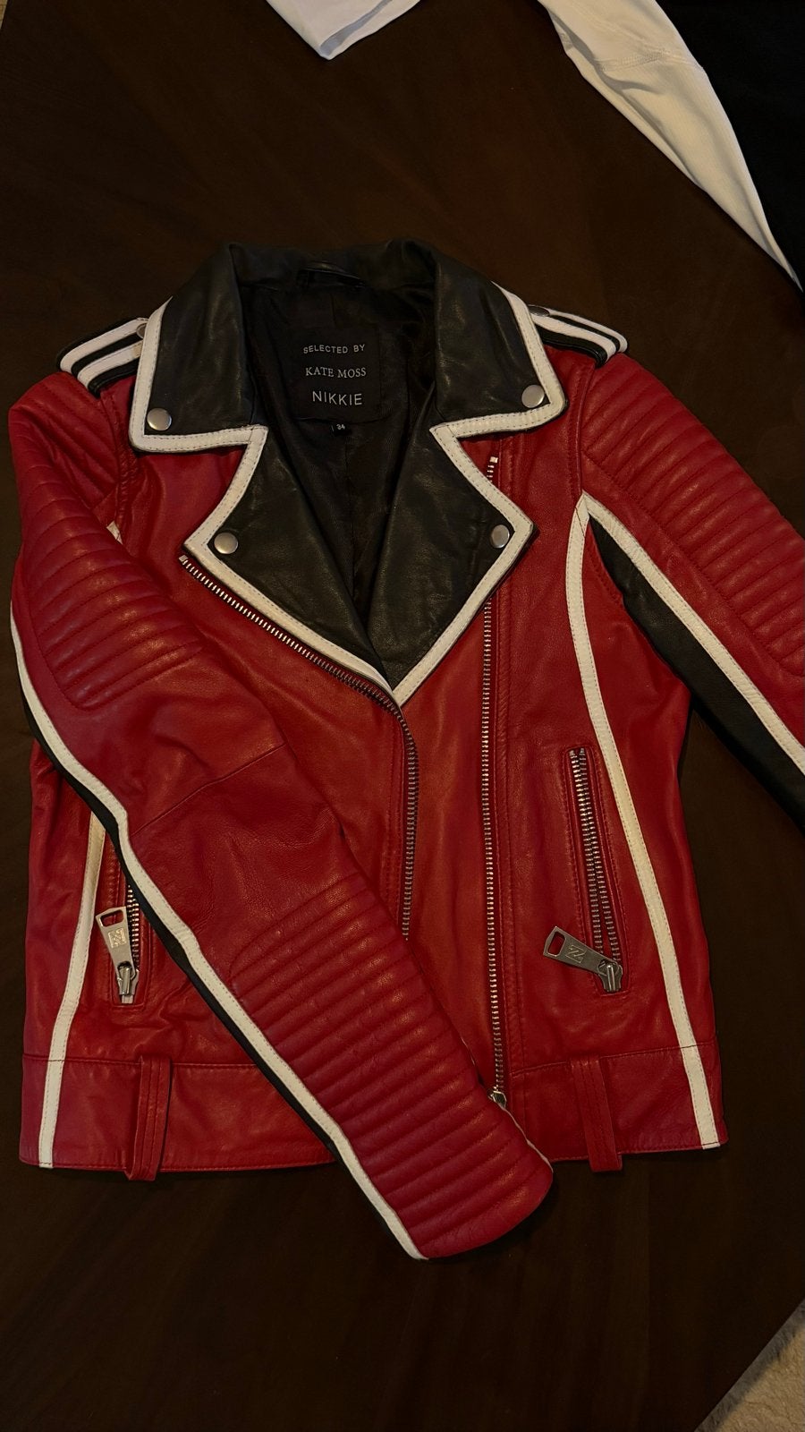Nikkie by Kate Moss leren jack maat 34, Kleding | Dames, Ophalen of Verzenden, Maat 34 (XS) of kleiner, Rood