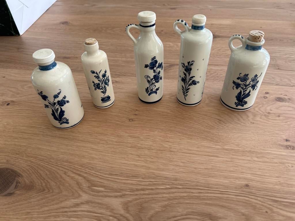 Set van 5 Delfts Blauwe Batavus Intercycle Flesjes, Antiek en Kunst, Ophalen of Verzenden
