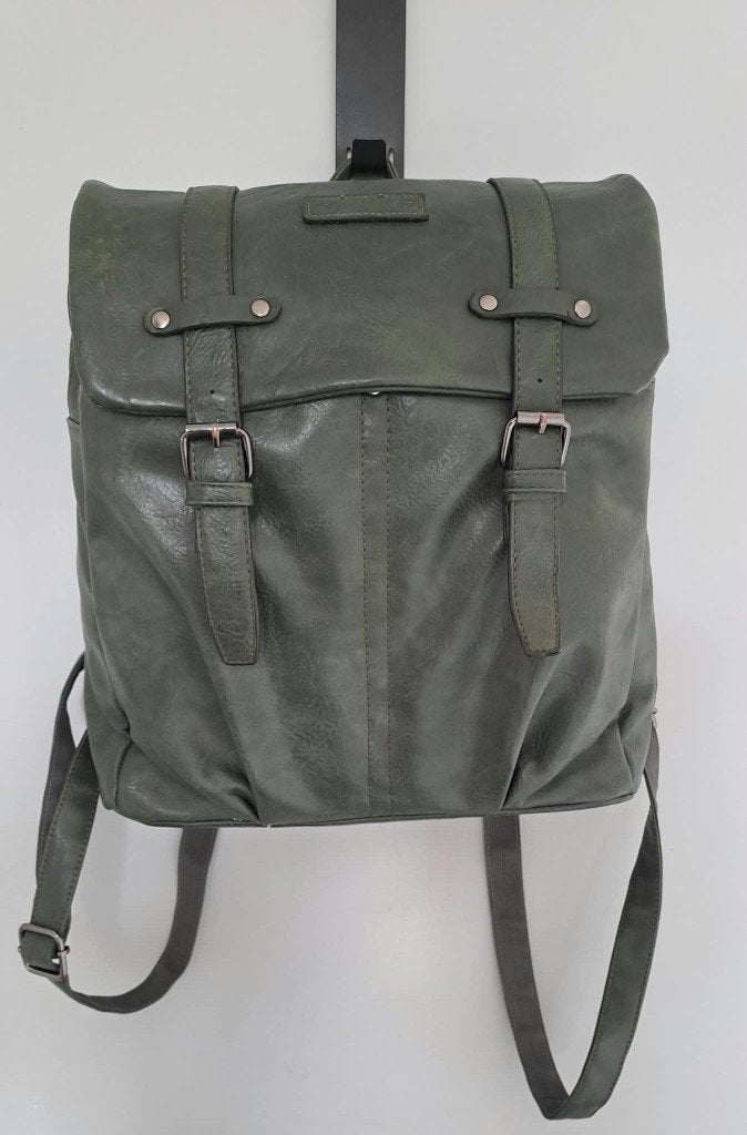 Jack Milles Leren rugtas Olijfgroen 18 liter, Overige merken, Gebruikt, 25 tot 40 cm, Ophalen of Verzenden