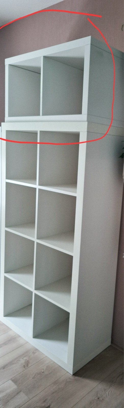 Witte/creme Ikea Kallax/Expedit kasten 2x2 vakken., Ophalen, Met plank(en), Modern en functioneel, 50 tot 100 cm