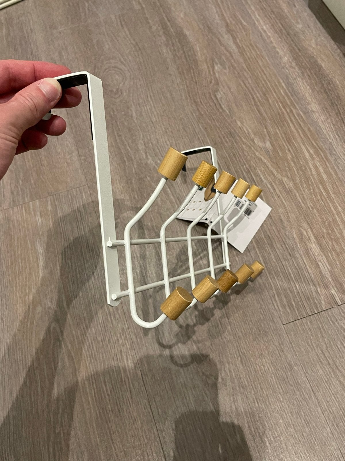 Over-de-deur kapstok met 5 haken - Wit/Hout, Ophalen, Wandhaken, Nieuw, Minder dan 100 cm