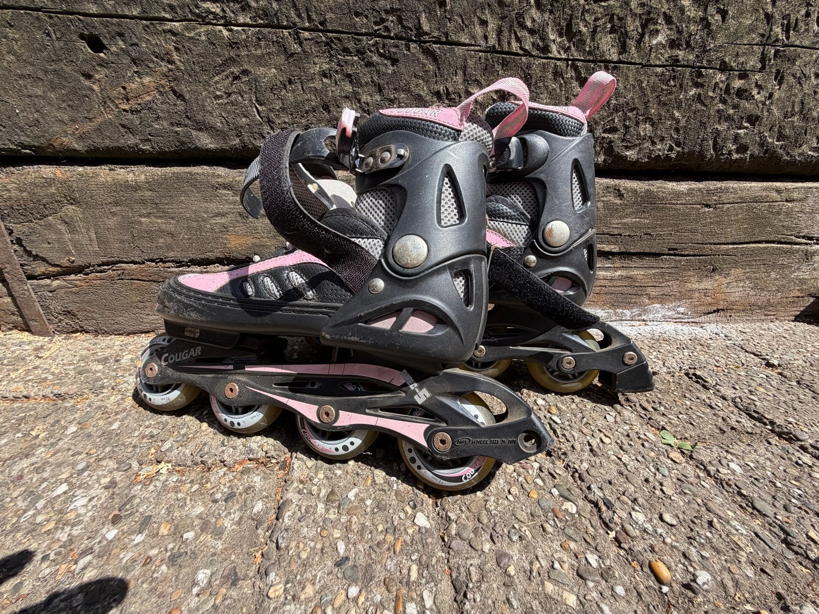 Cougar inline skates - verstelbaar - roze/zwart 33/36, Kinderen, Inline skates 4 wielen, Ophalen, Overige merken