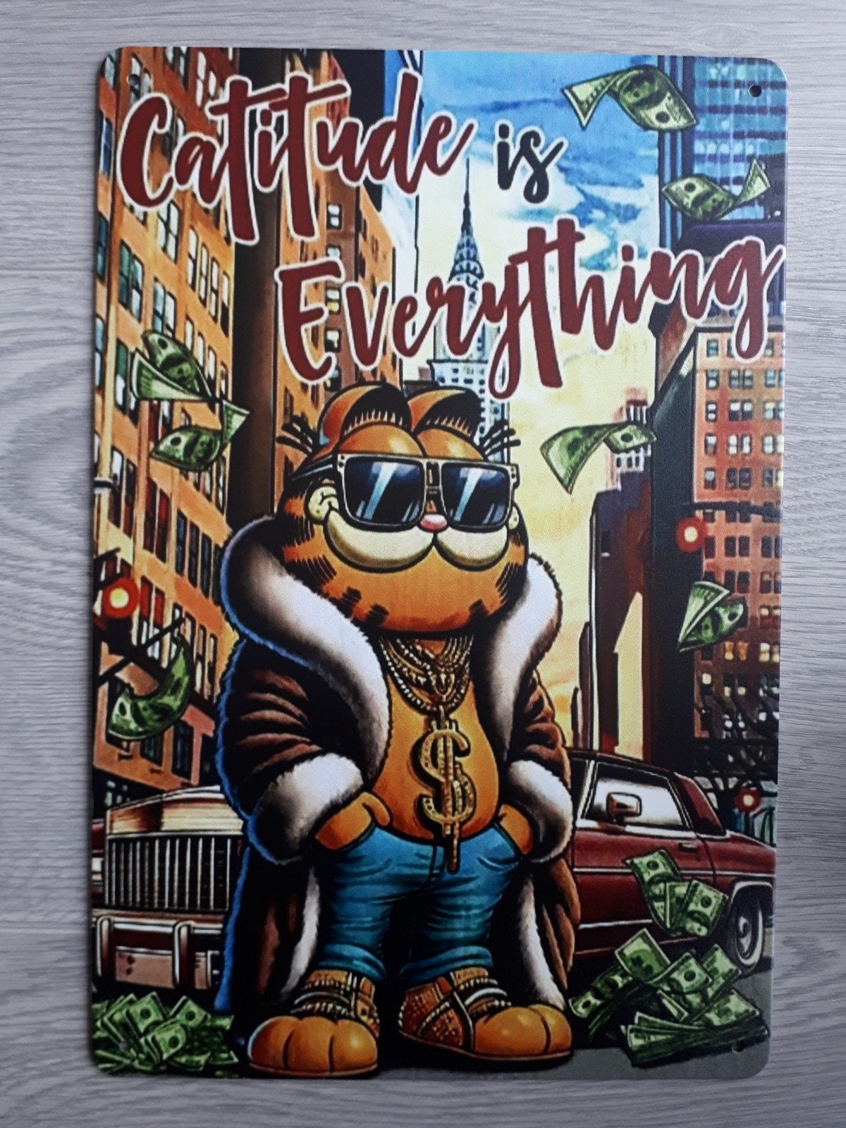 Garfield Catitude Is Everything 20x30 cm Metalen Reclamebord, Ophalen of Verzenden, Nieuw, Reclamebord