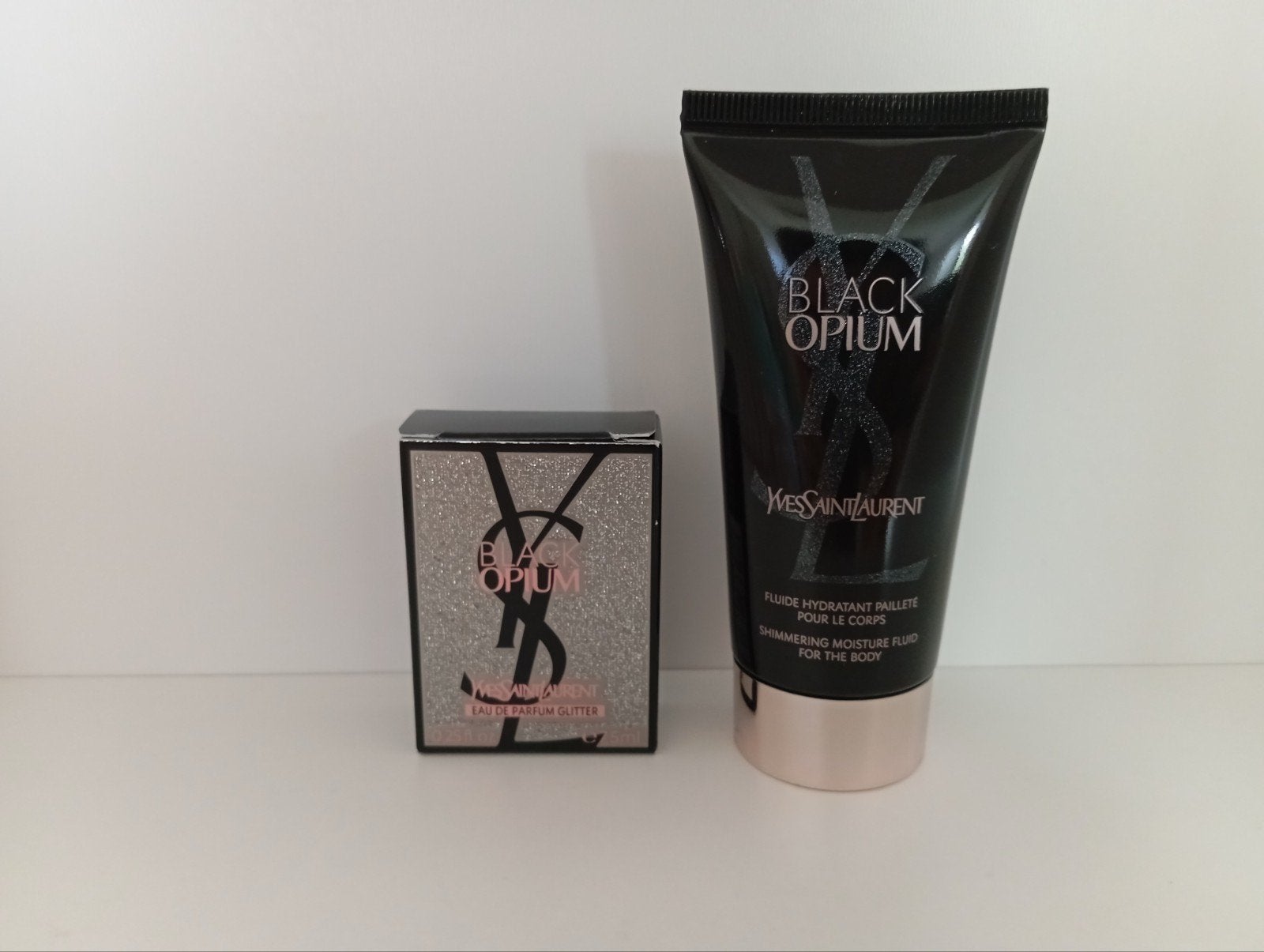 Nieuw YSL Black Opuim Parfum Miniatuur 7,5 ml & Bodylotion, Ophalen of Verzenden, Nieuw, Gehele gezicht