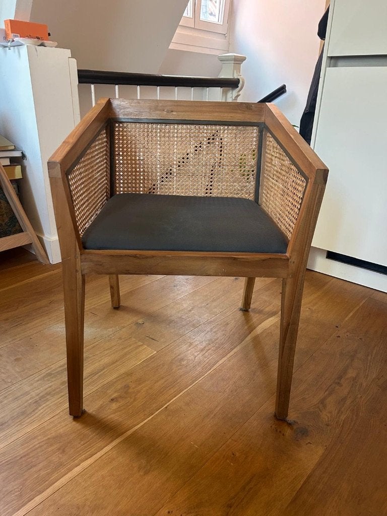 Rotan Design Stoel, Ophalen, Zo goed als nieuw, Bruin, Eén