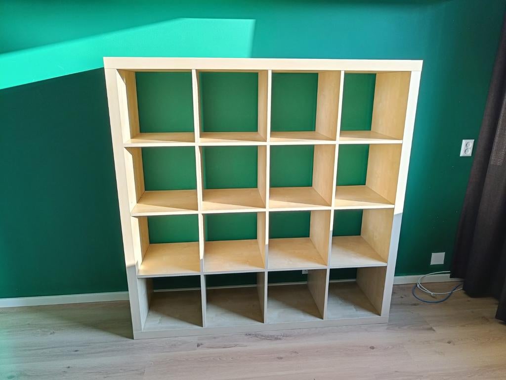 Ikea Kallax 4x4 Eiken, Huis en Inrichting, Ophalen, 100 tot 150 cm, Zo goed als nieuw, Minder dan 150 cm