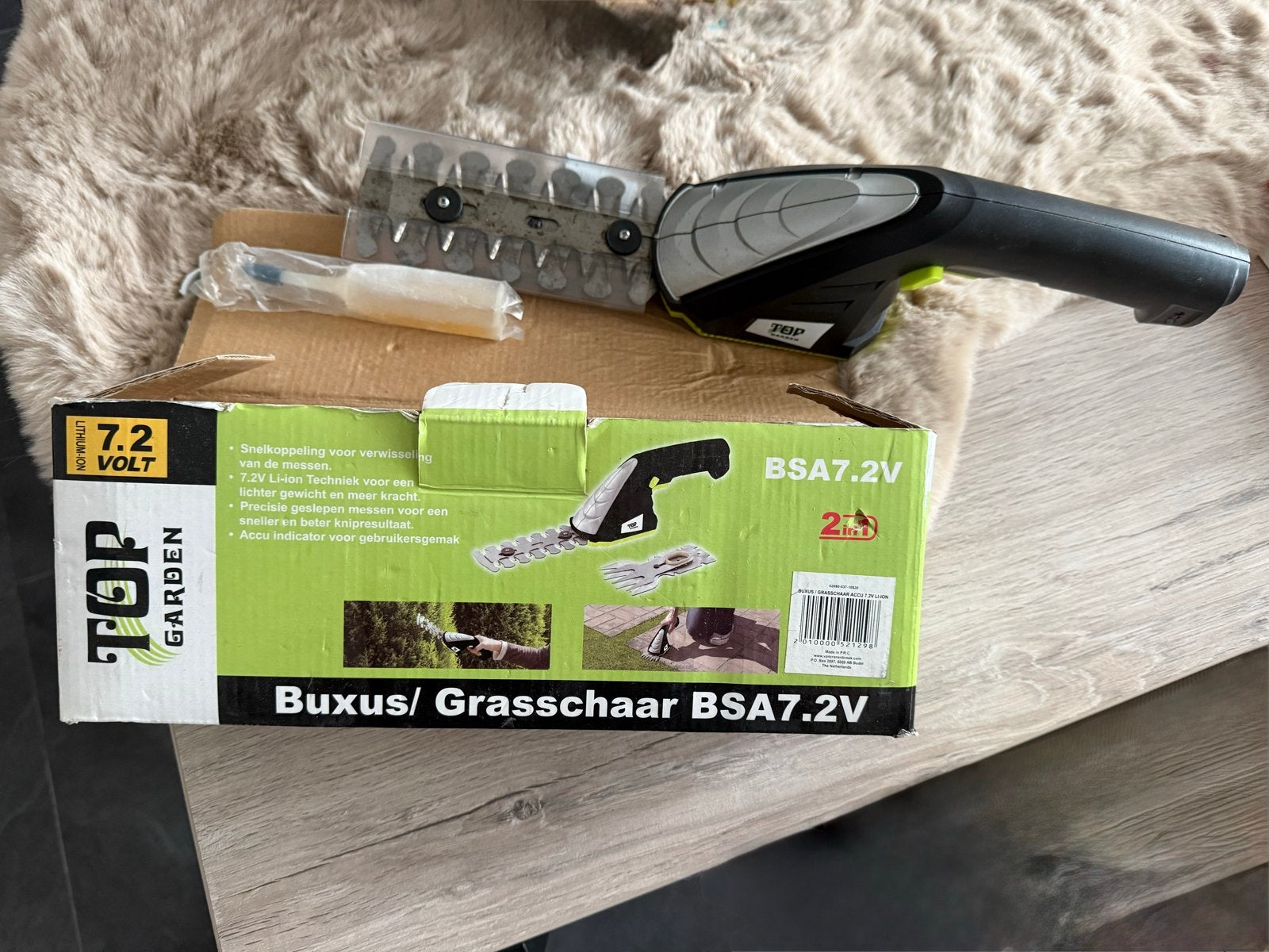 Top Garden Buxus/Grasschaar BSA7.2V Accu, Tuin en Terras, Ophalen of Verzenden, Gebruikt, Accu