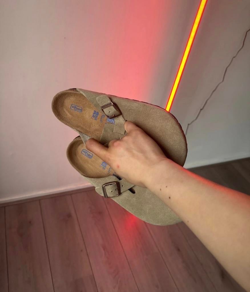 Birkenstock Boston Clogs - Zo goed als nieuw, Ophalen of Verzenden, Zo goed als nieuw, Beige, Instappers