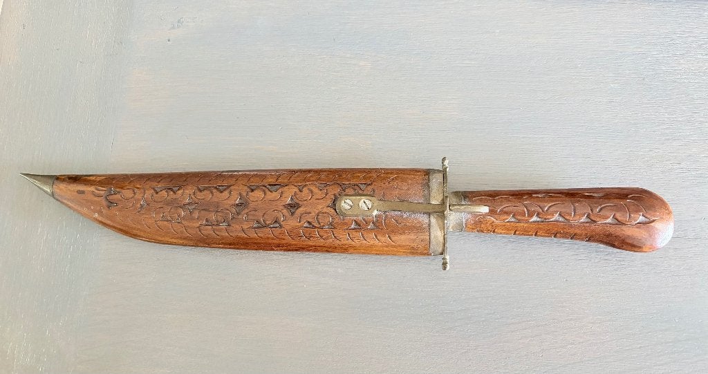 DOLK van mooi bewerkt hout - WD014, Waddinxveen, Mes of Dolk, Ophalen of Verzenden, X