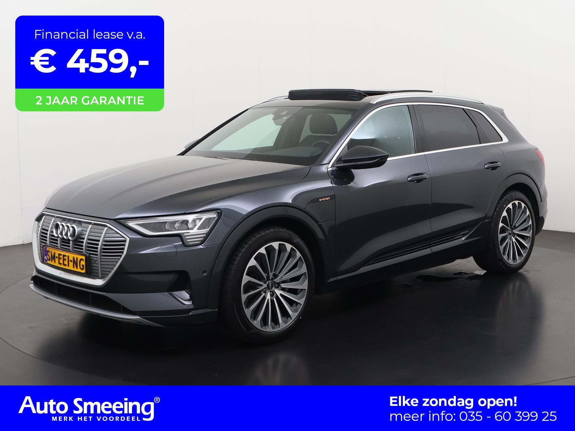 Audi e-tron 55 quattro Advanced 95 kWh | SOH 93% | Panoramad, Auto's, Automaat, 12 maanden, Stof, Zwart