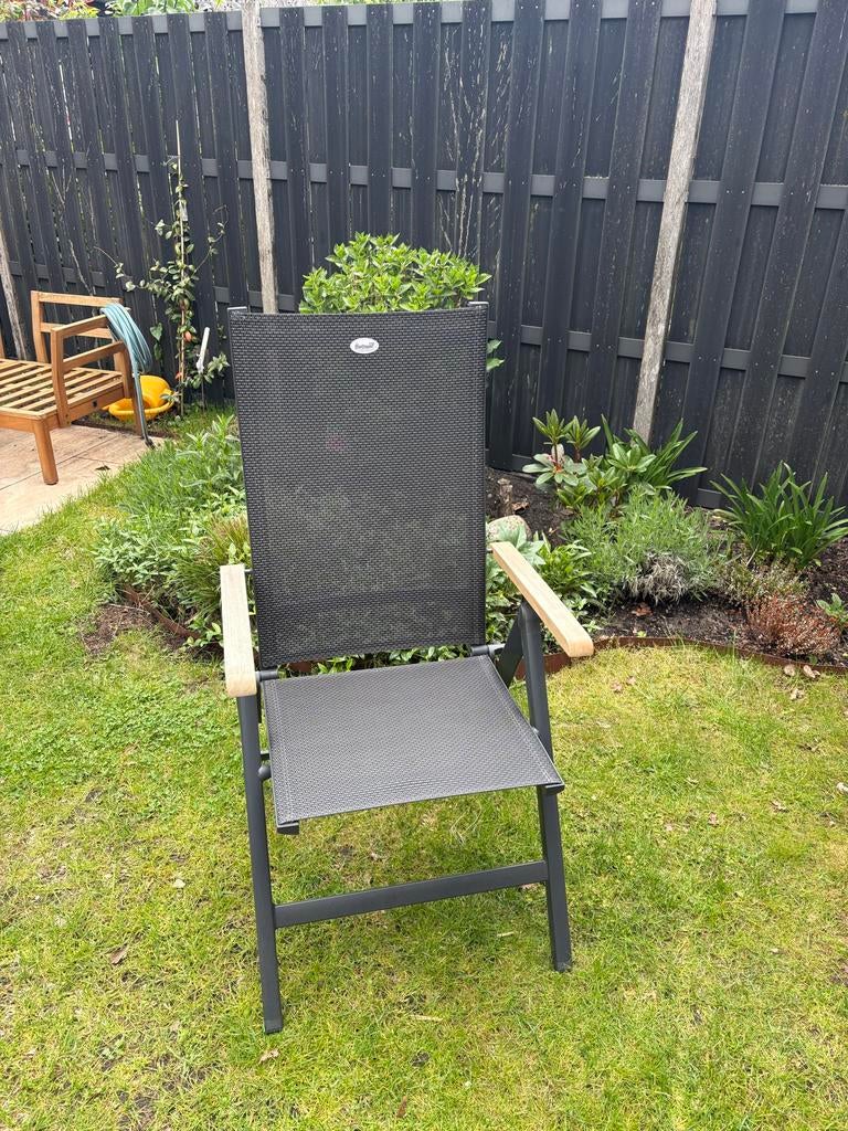 Hartman tuinstoelen 4 stuks + kussens, Ophalen, Zo goed als nieuw, Kunststof, Verstelbaar