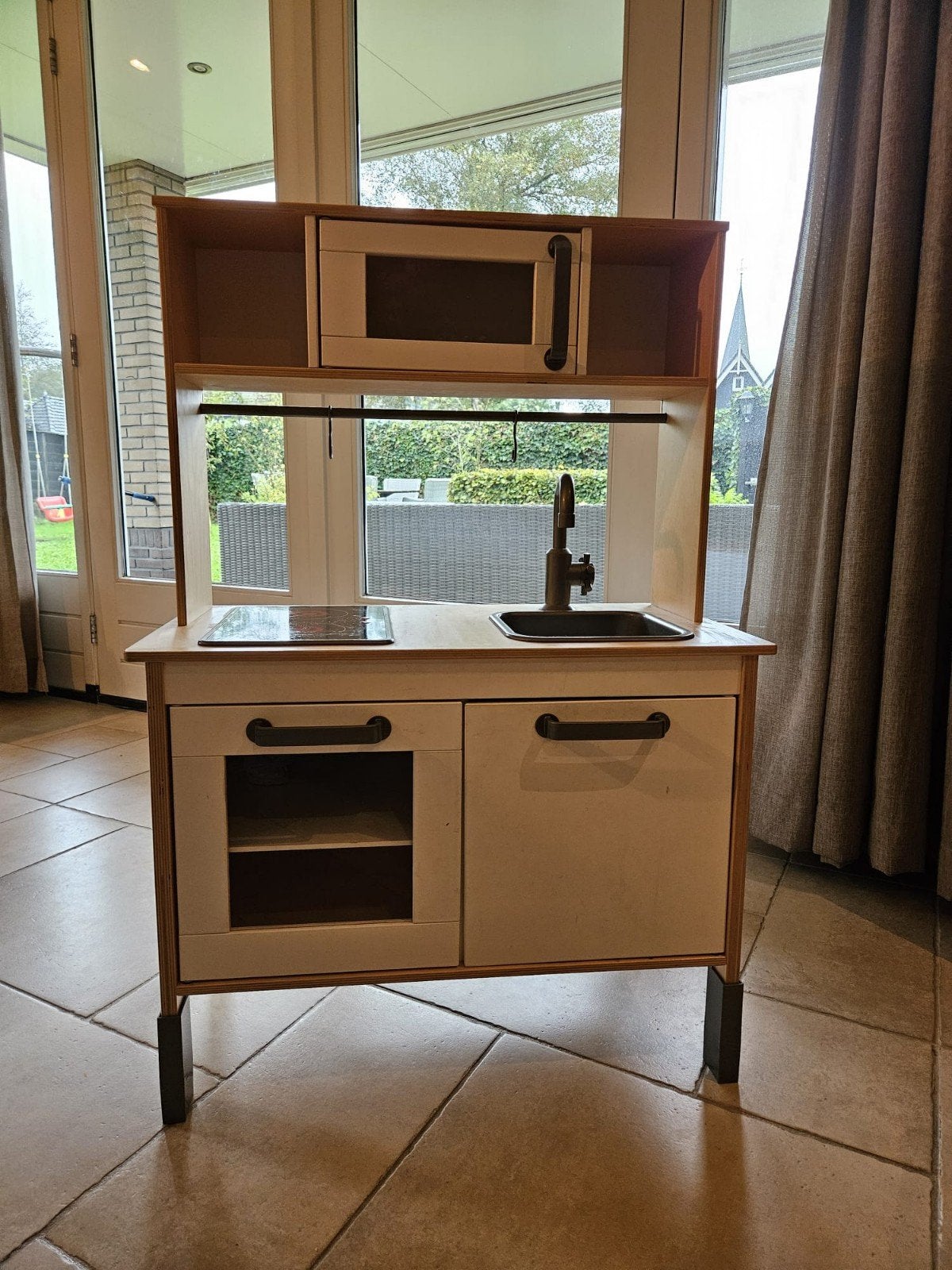 Houten speelkeuken met uitgebreide accessoireset, Ophalen, Zo goed als nieuw, Hout, Speelkeuken