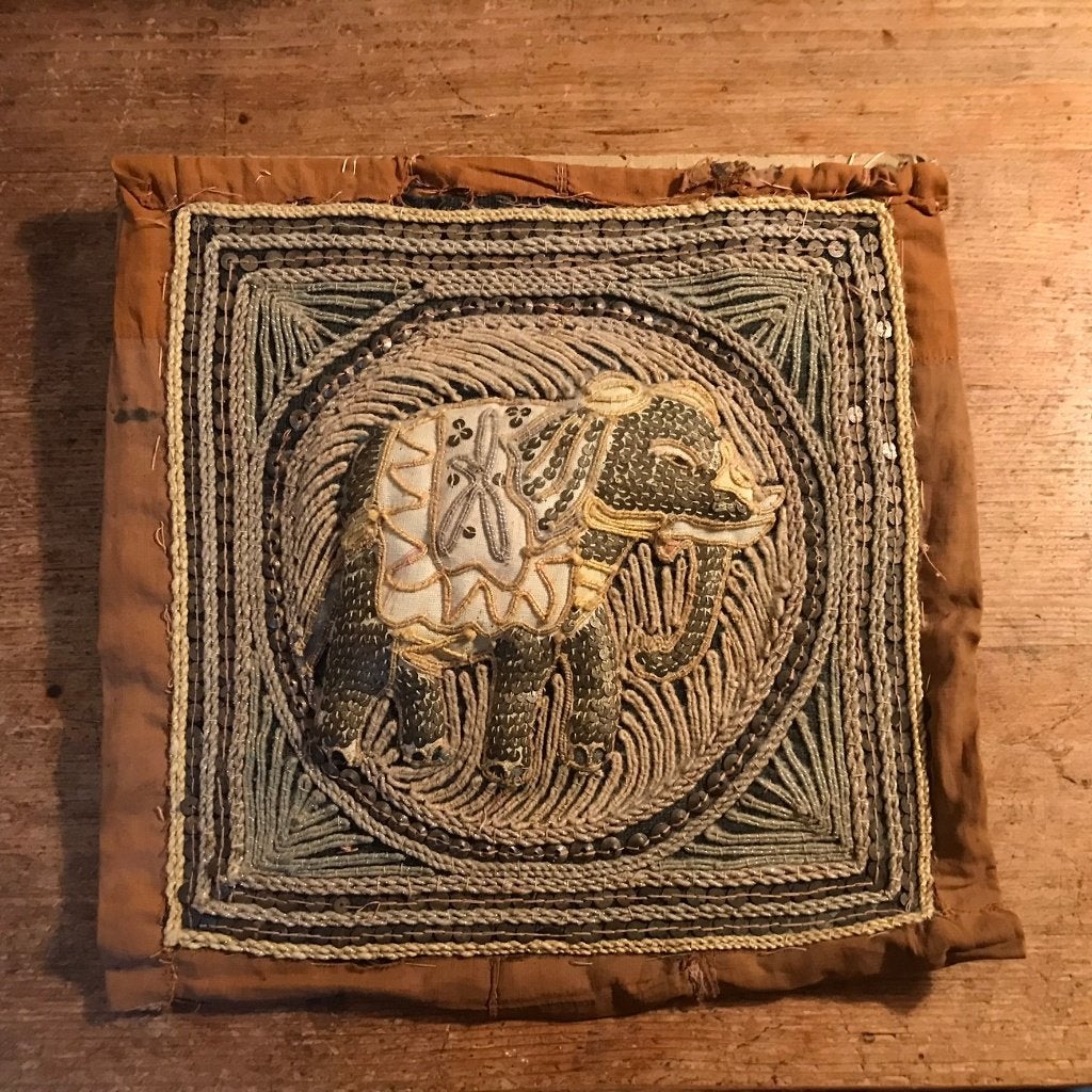Antiek wandkleed / kalaga olifant, Ophalen of Verzenden