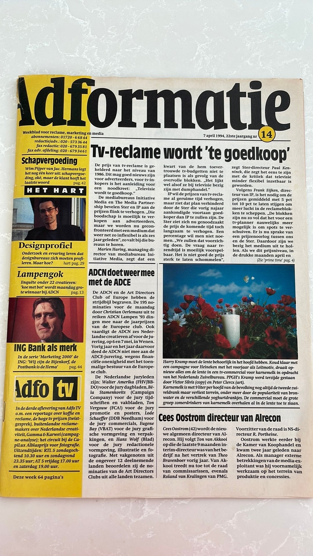 Vakblad: “Adformatie”, nr.14, 7 apr.94,, Ophalen of Verzenden, Zo goed als nieuw