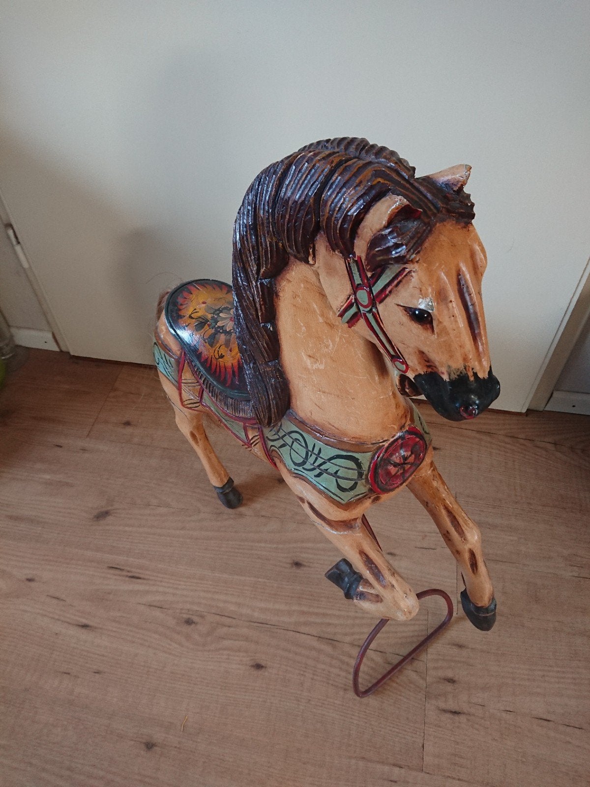 Houten carrousel paard, Ophalen, Gebruikt, Paard, Beeldje of Figuurtje