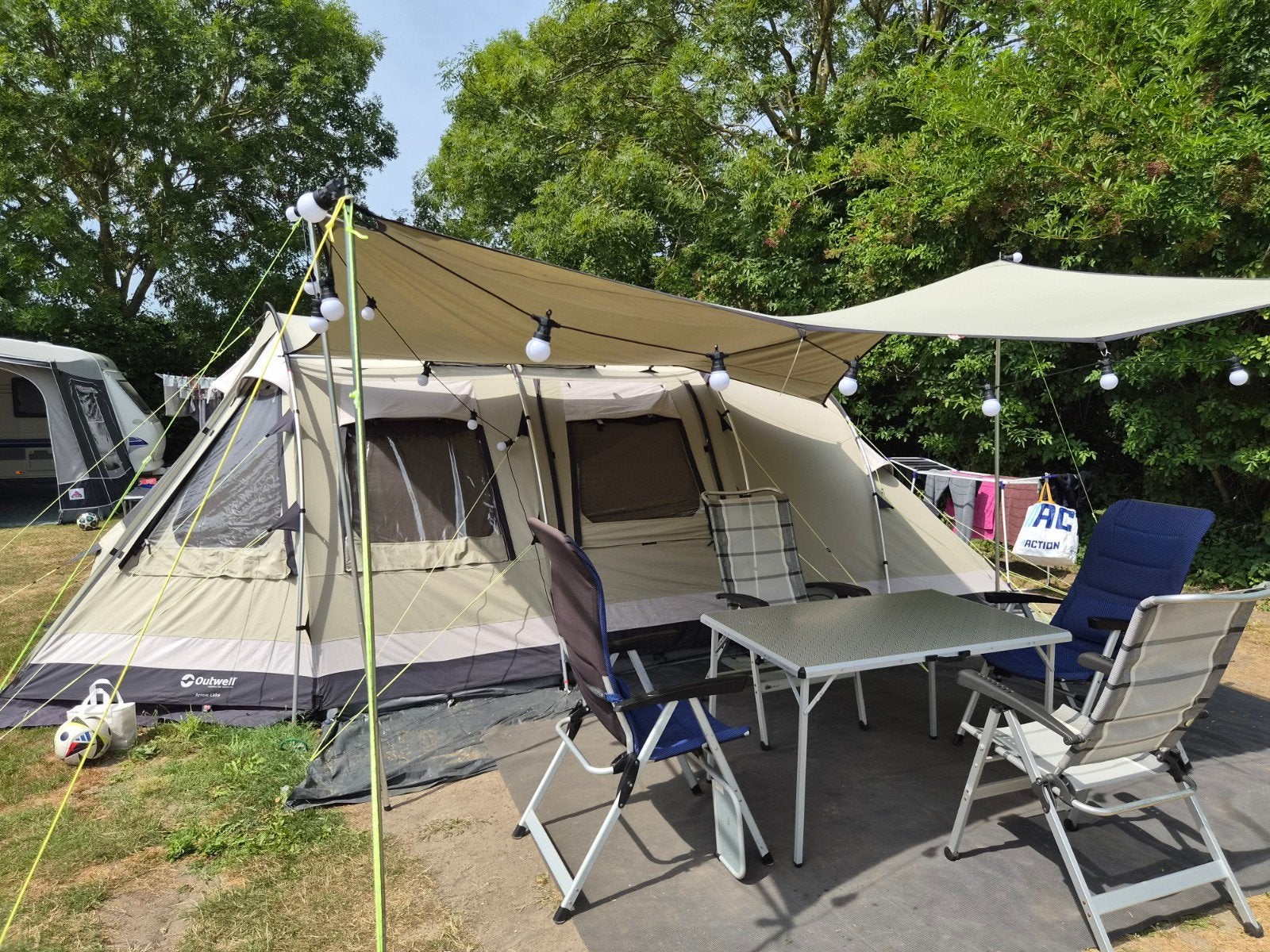 Outwell Arrow Lake 6ATC tunneltent - en toebehoren., Caravans en Kamperen, Tenten, Ophalen, Zo goed als nieuw, Tot en met 6