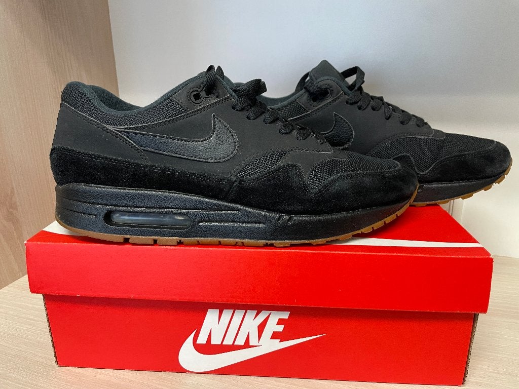 Nike Air Max 1 "Black Gum" AH8145-007 Maat 44 USA 10, Ophalen, Nike air max 1, Zwart, Sneakers of Gympen