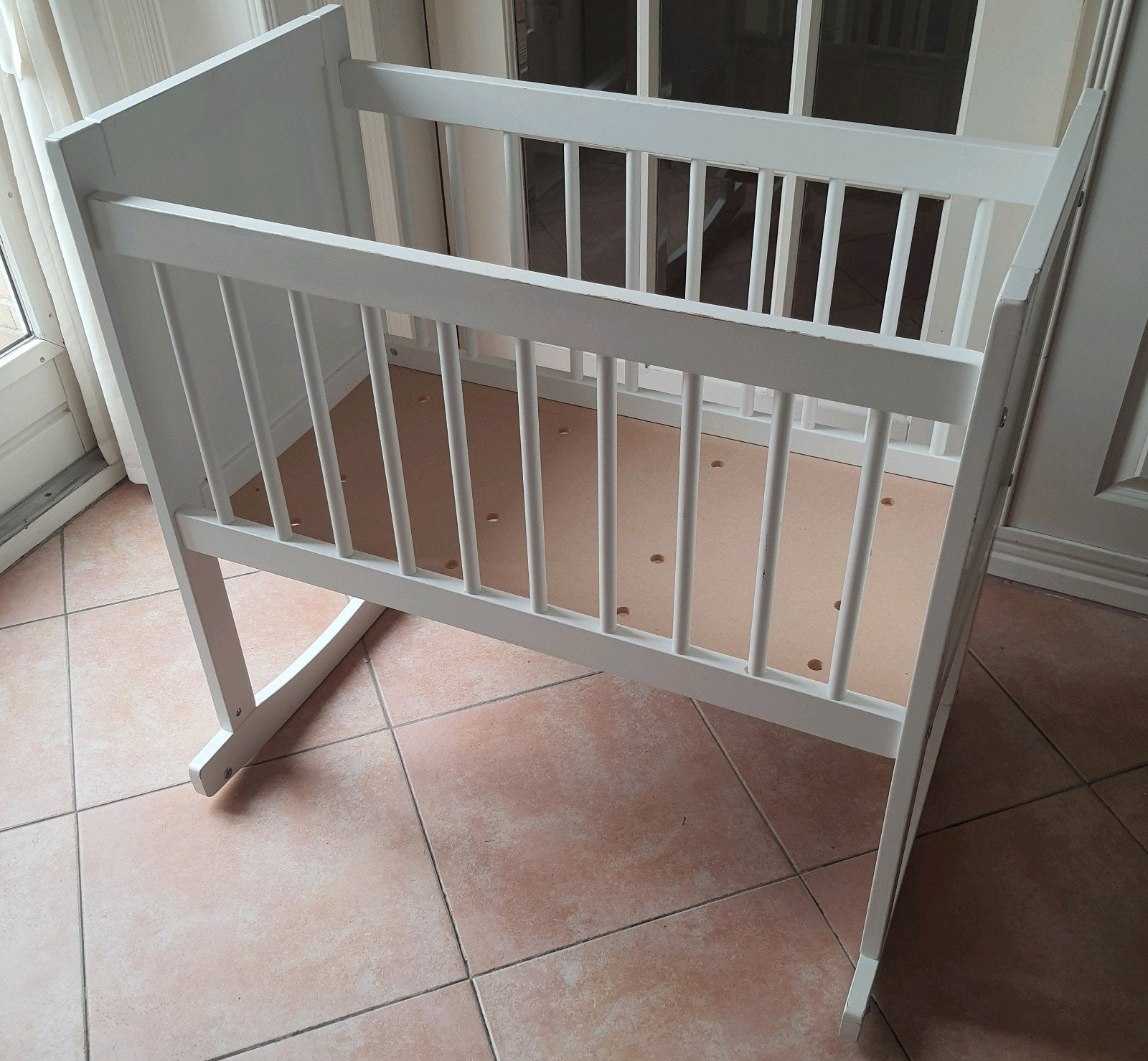 Witte houten wieg, Kinderen en Baby's, Babywiegjes en Ledikanten, Ophalen, Gebruikt, Wieg