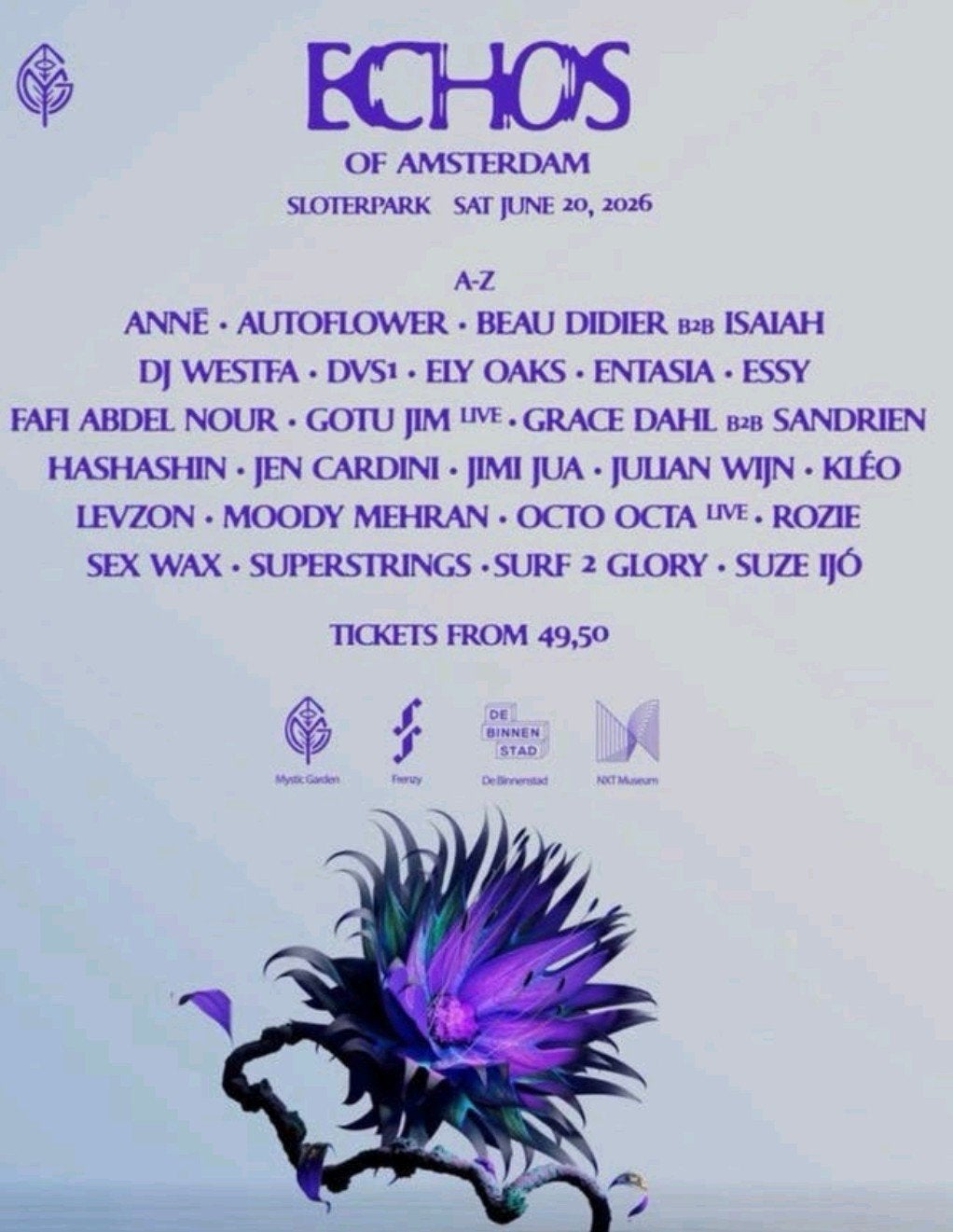 Mystic Garden Echo’s of Amsterdam 20 Juni, 2 tickets., Tickets en Kaartjes, Twee personen