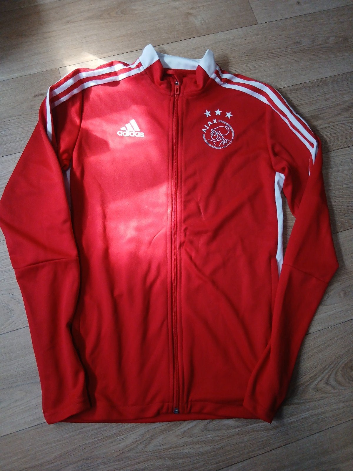 Adidas Ajax Trainingsjack Rood Maat S/M, Kleding | Heren, Sportkleding, Ophalen of Verzenden, Zo goed als nieuw, Rood, Overige typen