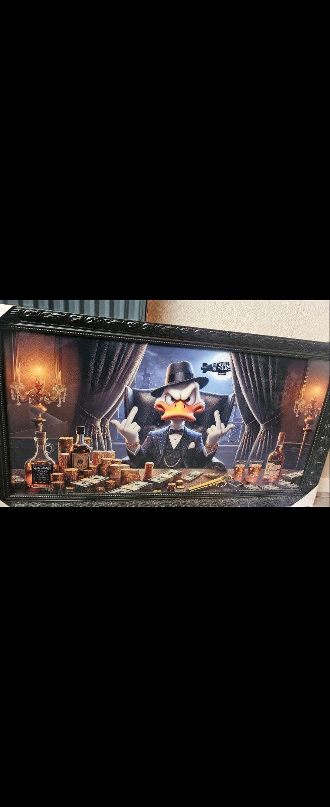 Donald Duck 'The World Is Yours' Schilderij, Huis en Inrichting, Woonaccessoires | Schilderijen, Tekeningen en Foto's, Ophalen