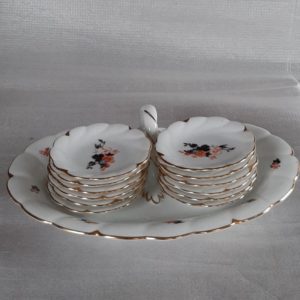 vintage serveerschaal + 12 bordjes petit fours - Württemberg, Antiek en Kunst, Ophalen