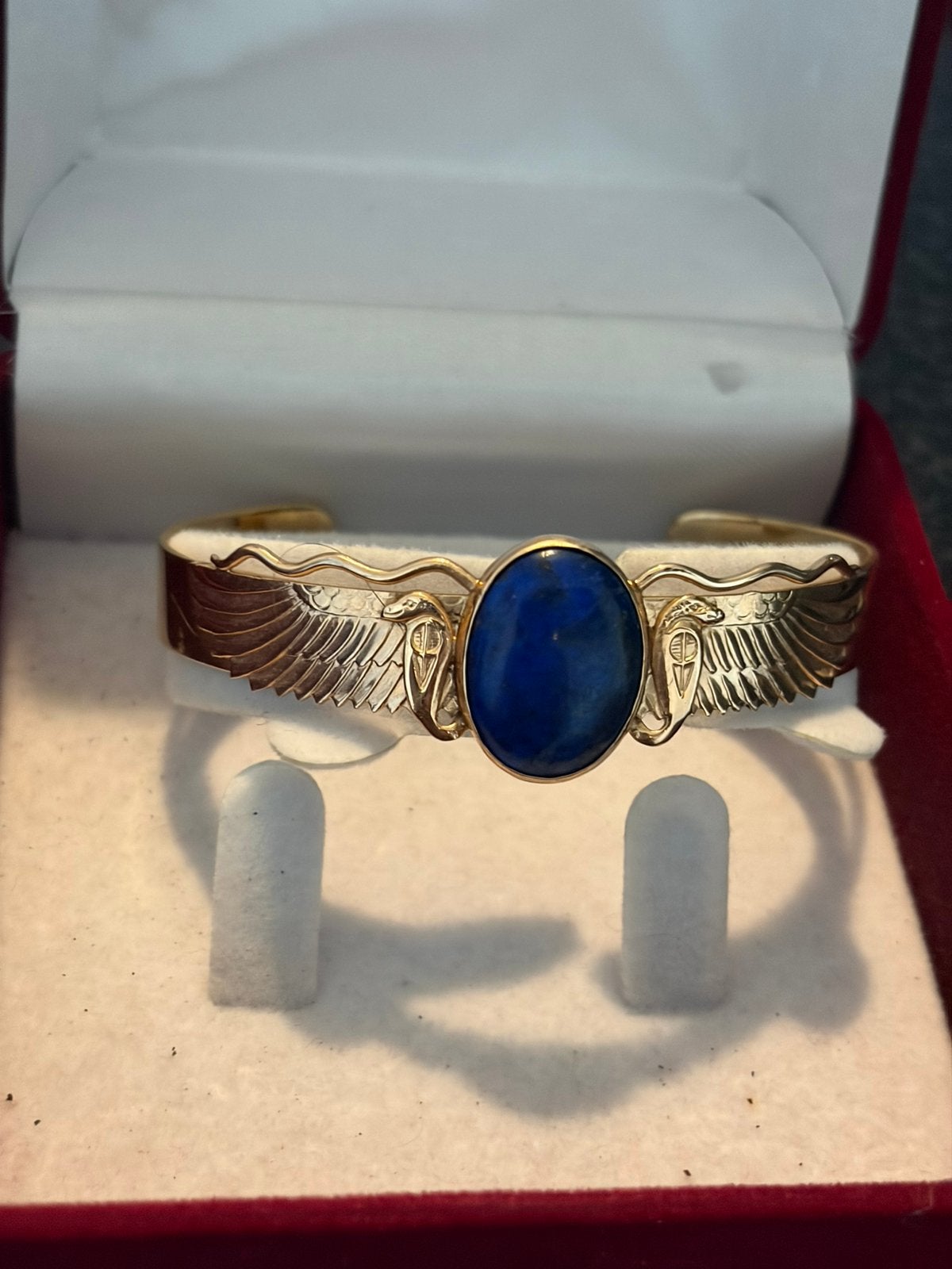 Goud 14k armband met lapis lazuli steen, Ophalen, Zo goed als nieuw, Goud