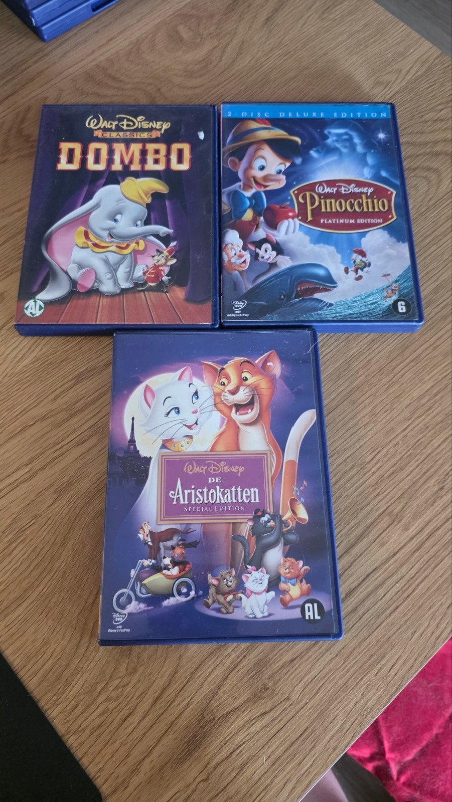 Disney DVD's: Dombo, Pinocchio (Platinum) & Aristokatten, Gebruikt, Animatie, Ophalen of Verzenden, Nederlands