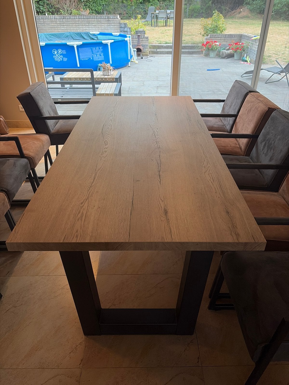 Robuuste eettafelblad, Huis en Inrichting, Tafels | Eettafels, Ophalen, 50 tot 100 cm, Zo goed als nieuw, 150 tot 200 cm