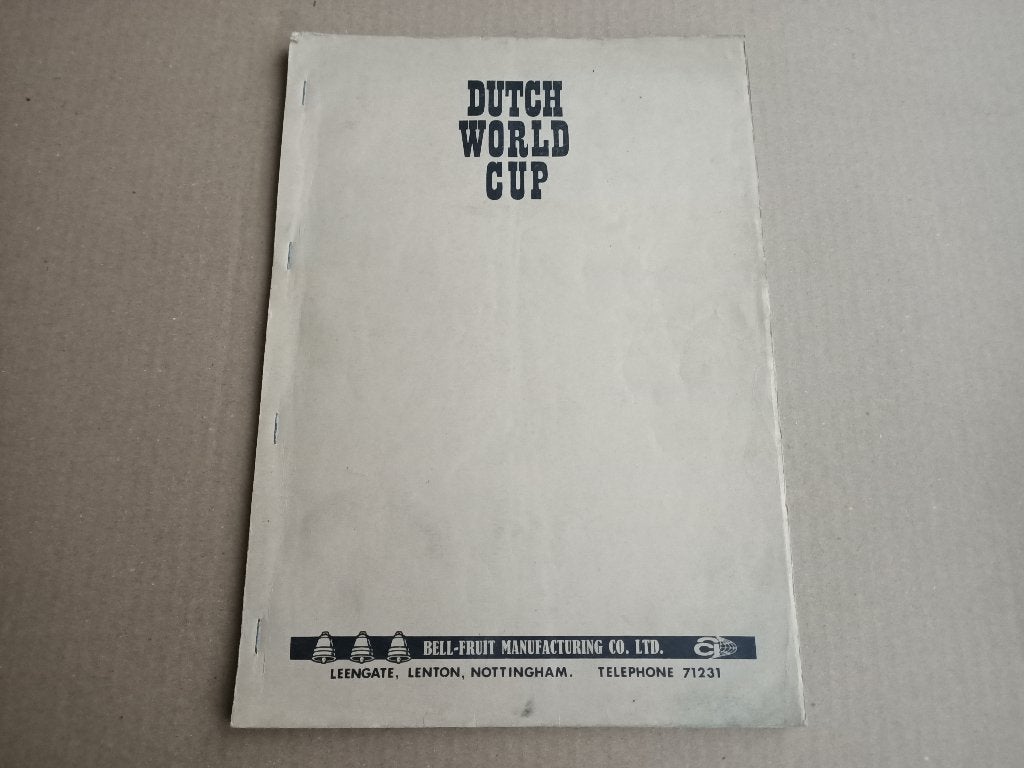 Service Manual: Dutch World Cup (Bell-Fruit) Fruit Machine, Verzenden, Gebruikt