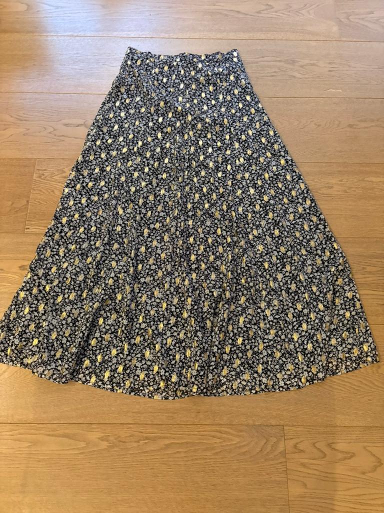 Mooie vrijwel nieuwe lange rok LaDress maat S M zwart goud, Zwart, Ophalen of Verzenden, Zo goed als nieuw, Maat 36 (S)