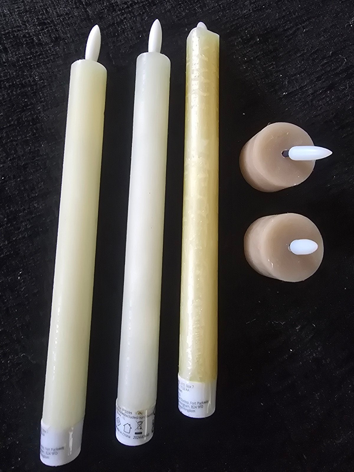LED Kaarsen Set - 3 Dinerkaarsen & 2 Theelichtjes DOOS F, Was, Ophalen of Verzenden, Zo goed als nieuw, Crème