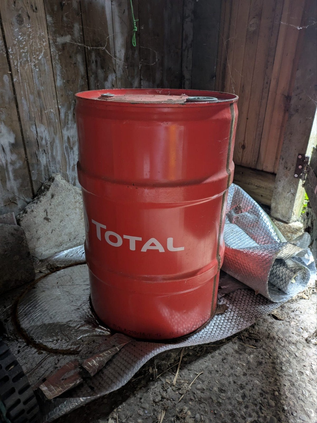 Petroleumvat 60 Liter halfvol, Huis en Inrichting, Kachels, Gebruikt, Ophalen