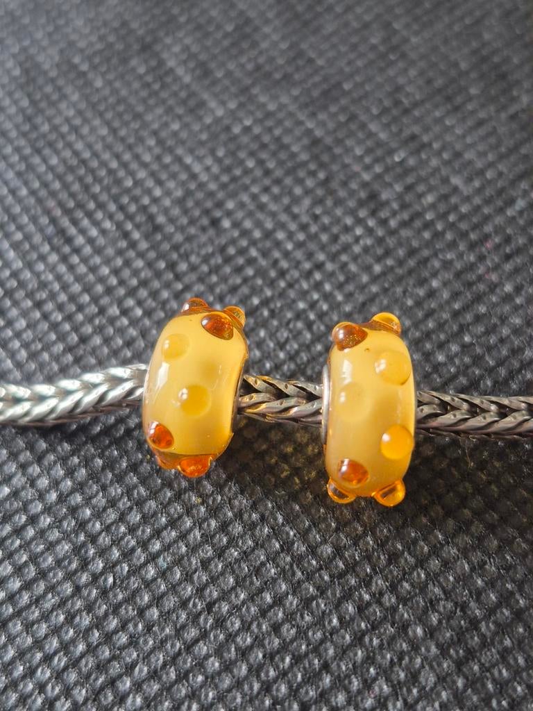 Trollbeads Trollbead Brown buds retired, Sieraden, Tassen en Uiterlijk, Glas of Kristal, Ophalen of Verzenden, Zo goed als nieuw
