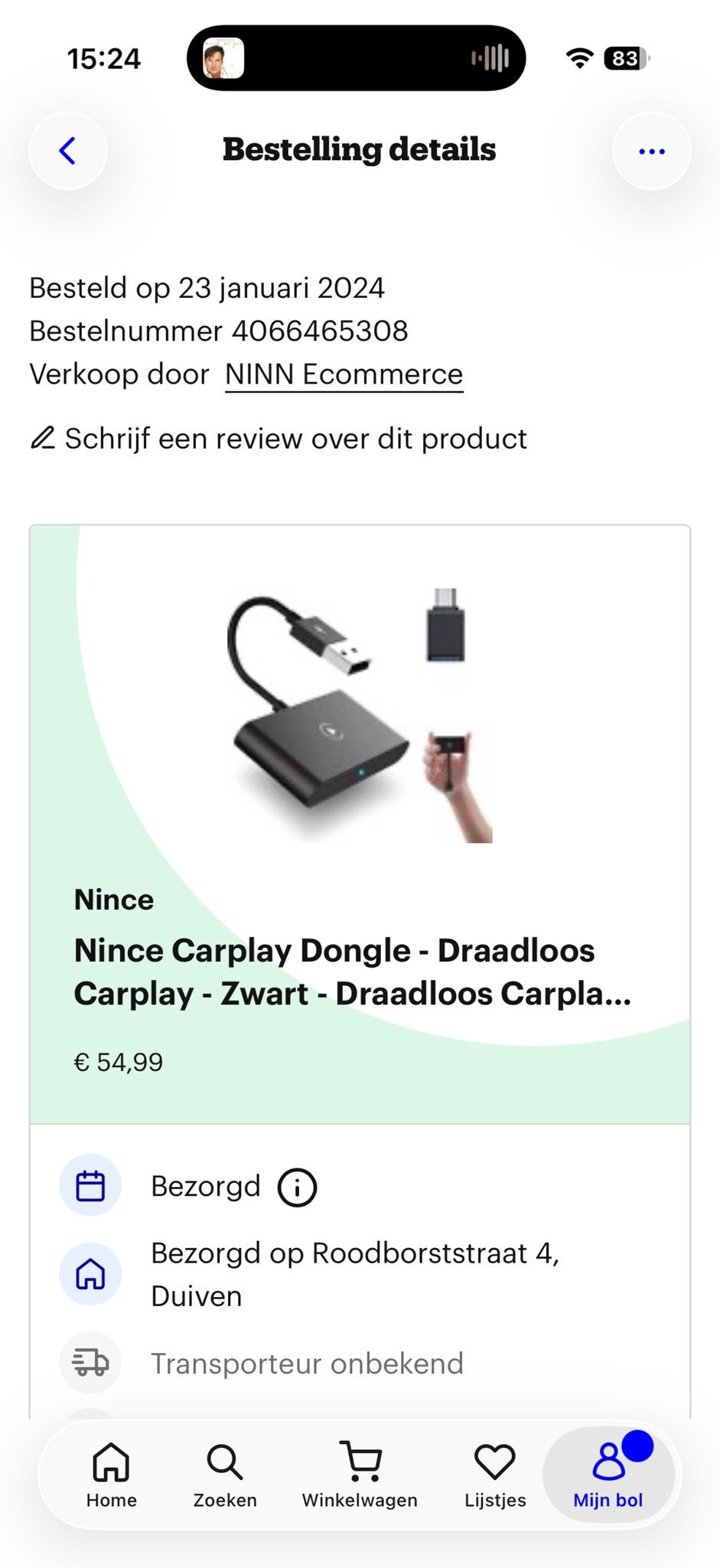 Nince CarPlay Dongle - Draadloos CarPlay - Zwart, Ophalen of Verzenden, Zo goed als nieuw