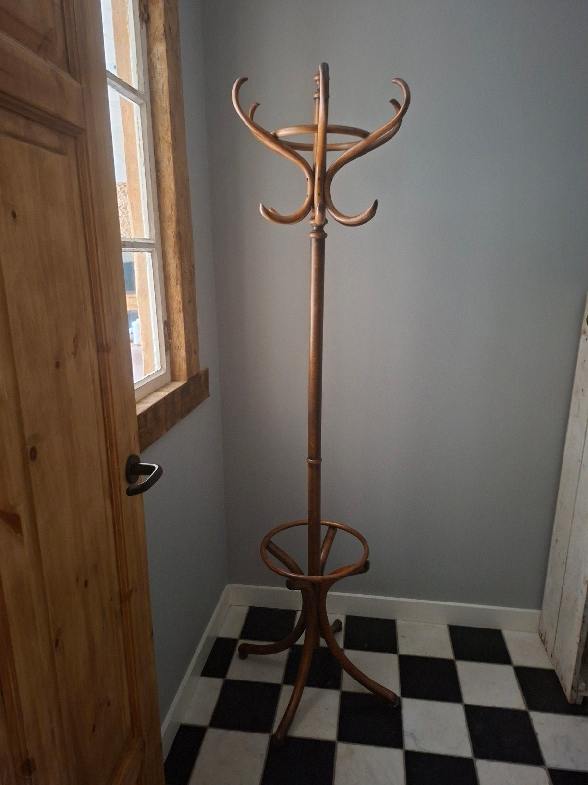 Mooie brocante stevige houten kapstok, Ophalen, Hout