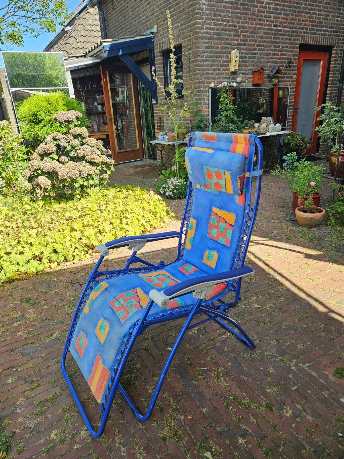 Vintage relaxstoel - Zeer degelijk en verstelbaar, Ophalen, Gebruikt, Metaal, Verstelbaar