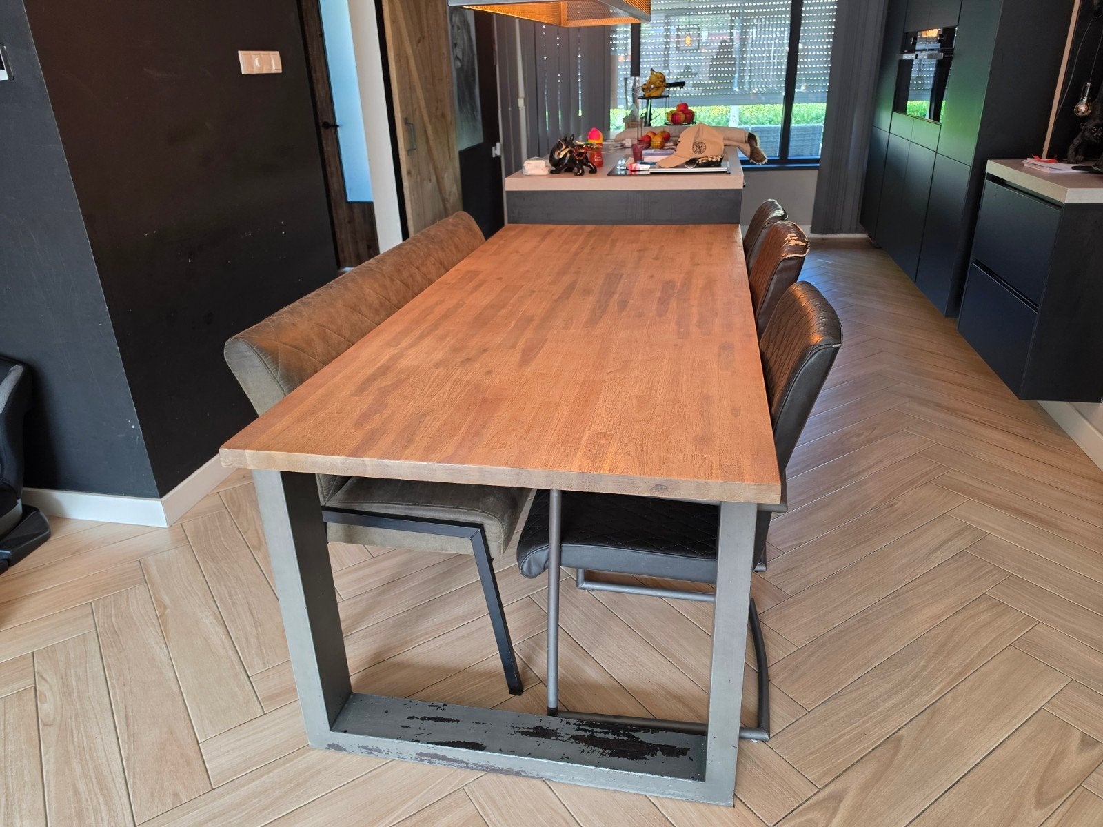 Inboedel. Eethoek, zithoek, Huis en Inrichting, Tafels | Eettafels, Ophalen, Gebruikt, 200 cm of meer, 50 tot 100 cm