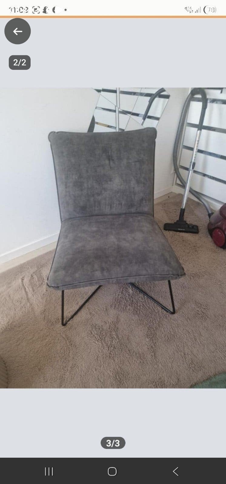 Twee comfortabele grijze loungestoelen, Ophalen, Gebruikt, Twee, Modern, Lounge