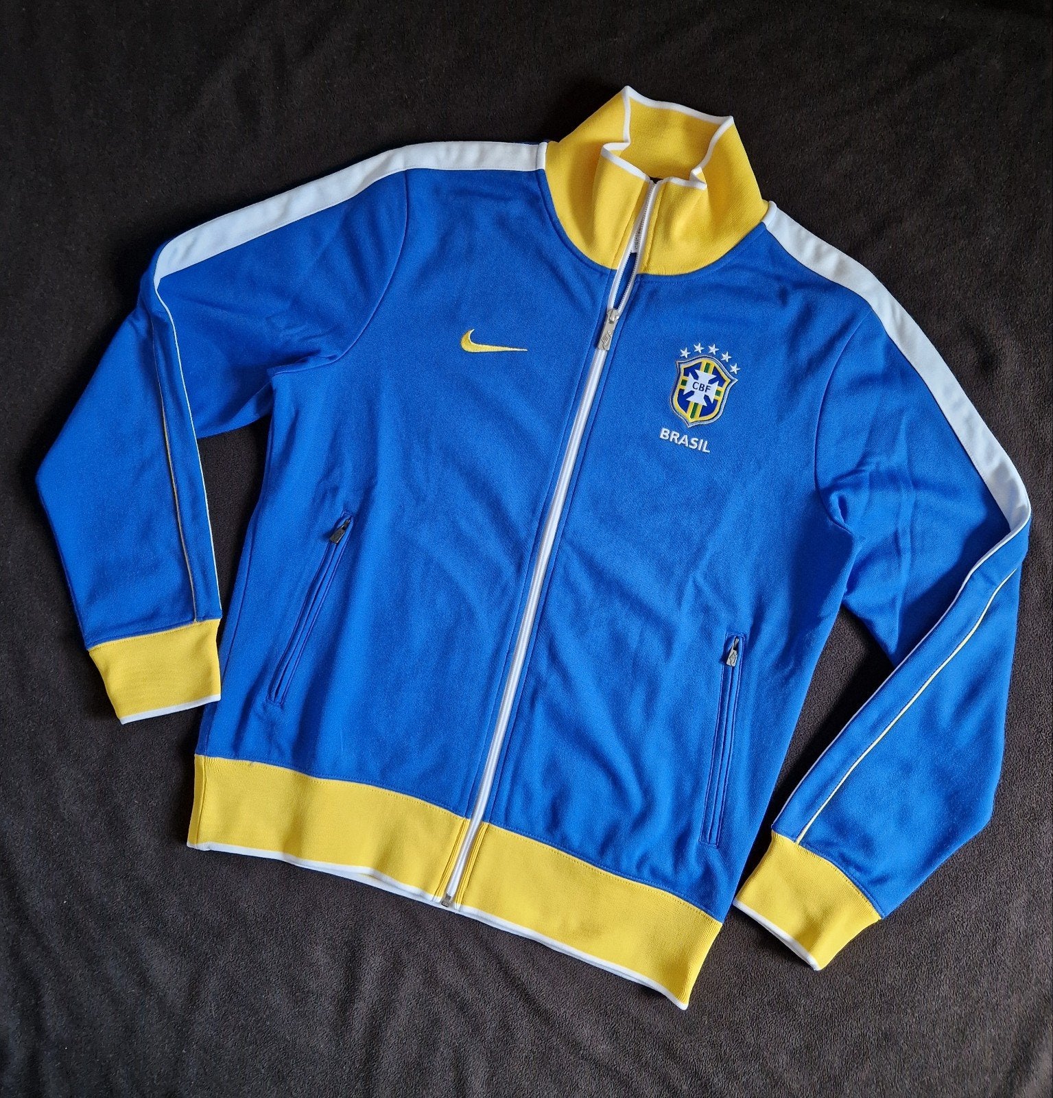 vintage Nike N98 Brazilië Anthem jack 2010 trainingsjack, Nike, Ophalen of Verzenden, Zo goed als nieuw, Voetbal