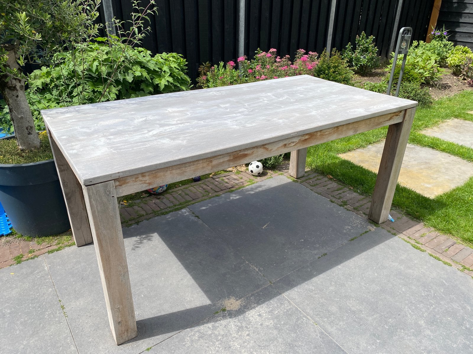 Teak tafel 180x 90 buiten, Ophalen, Gebruikt, Rechthoekig, Teakhout