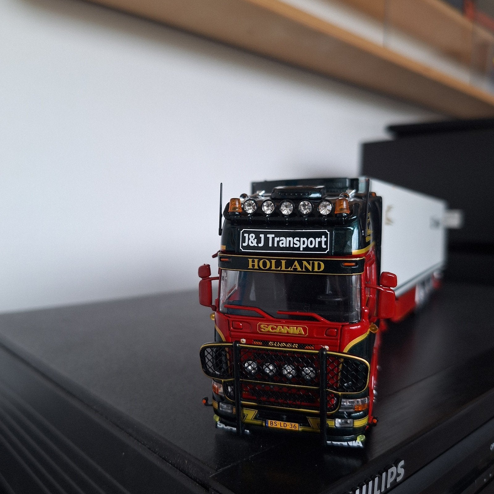 Te koop Tekno Scania J&J transport, Ophalen of Verzenden, Bus of Vrachtwagen, Tekno